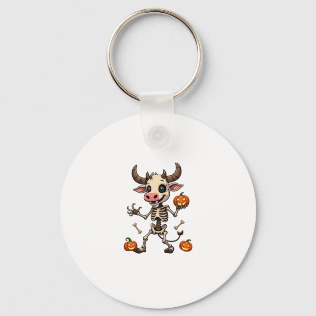 Skeleton Cow Parade Key Ring (Front)