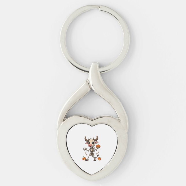 Skeleton Cow Parade Key Ring (Front)