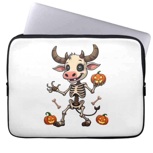Skeleton Cow Parade Laptop Sleeve (Front)