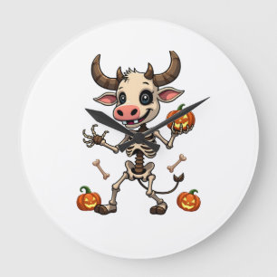 Skeleton Cow Parade Large Clock