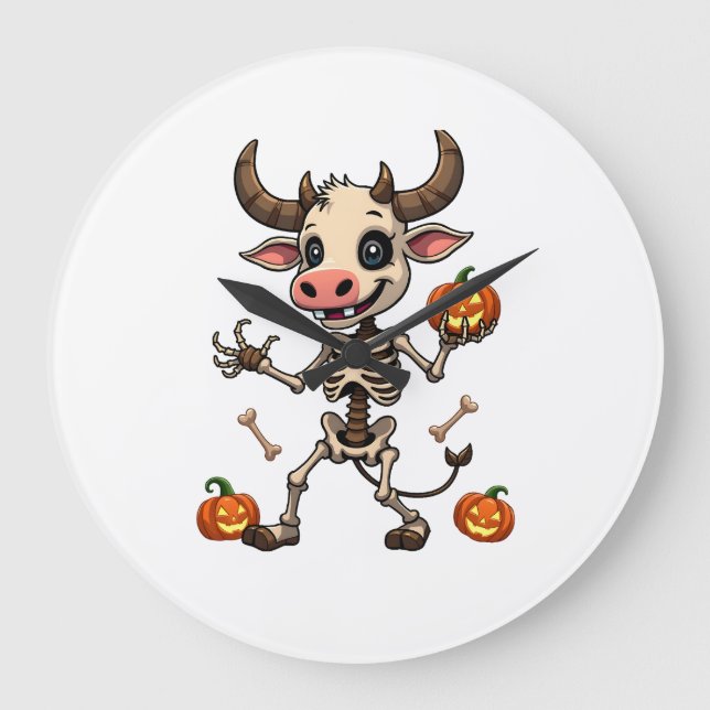 Skeleton Cow Parade Large Clock (Front)