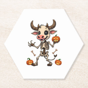 Skeleton Cow Parade Paper Coaster
