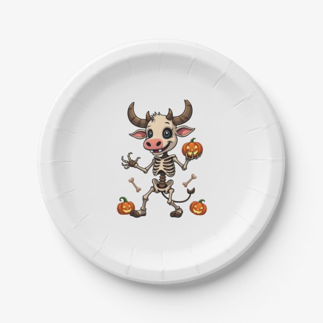 Skeleton Cow Parade Paper Plate (Front)