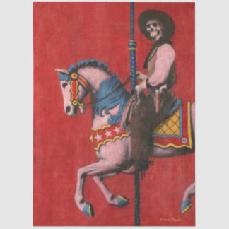 Skeleton Cowboy Carousel Tissue Paper