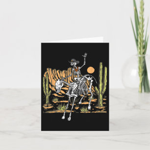 Skeleton Cowboy Riding Horse Halloween Rider Costu Card