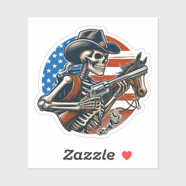 Skeleton Cowboy USA (Sheet)
