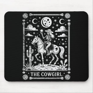 Skeleton Cowgirl Riding Horse Tarot Card Gothic Ha Mouse Mat