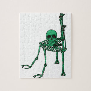 Skeleton Creepy Yoga Skull Dancing Jigsaw Puzzle