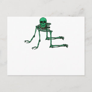Skeleton Creepy Yoga Skull Dancing Postcard