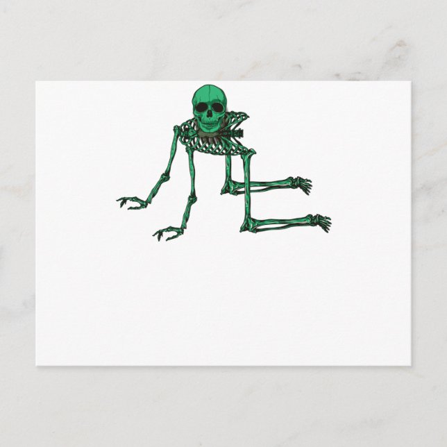 Skeleton Creepy Yoga Skull Dancing Postcard (Front)