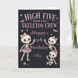 Skeleton Crew 5th Birthday Party Card