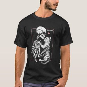 Skeleton Cuddles Cat Mum Halloween Costume Cat Lov T-Shirt