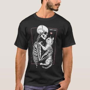 Skeleton Cuddles Cat Mum Halloween Costume Cat Lov T-Shirt