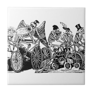 Skeleton Cyclists by José Guadalupe Posada Tile