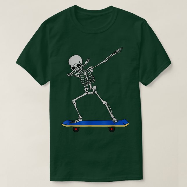 Skeleton DAB on Skateboard T-Shirt (Design Front)