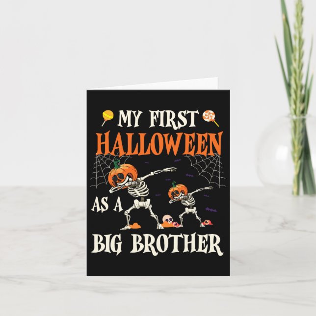 Skeleton Dabbin Together My First Halloween As A B Card (Front)