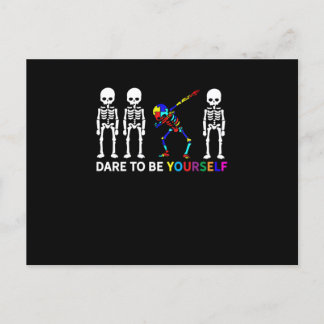 Skeleton Dabbing Autism Awareness Invitation Postcard
