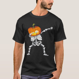 Skeleton Dabbing Jack O Lantern Dance Halloween Pu T-Shirt