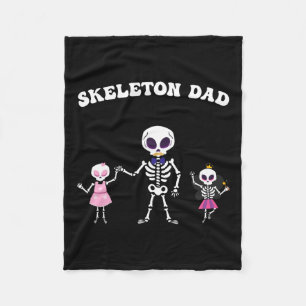 Skeleton Dad Halloween Costume Funny Skull Fleece Blanket