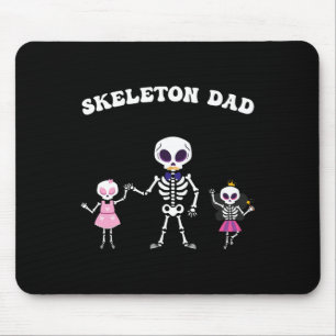 Skeleton Dad Halloween Costume Funny Skull Mouse Mat
