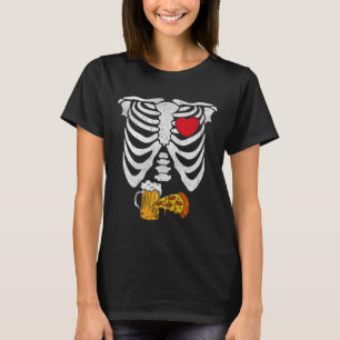 Skeleton Dad Halloween Pregnancy Couples Costumes T-Shirt