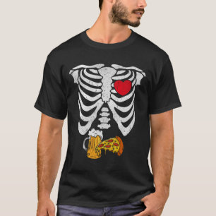 Skeleton Dad Halloween Pregnancy Couples Costumes T-Shirt
