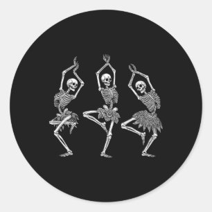 Skeleton Dance Ballet Flats Ballet Halloween Costu Classic Round Sticker