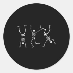 Skeleton Dance Challenge Halloween Scary Skeleton  Classic Round Sticker