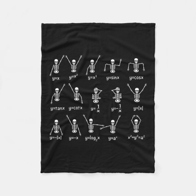 Skeleton Dance Figures Equation Math Teacher Hallo Fleece Blanket (Front)