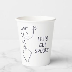 Skeleton Dance Halloween paper cup - white