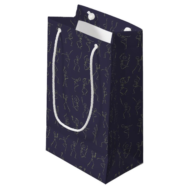 Skeleton Dance Halloween small gift bag - purple (Front Angled)