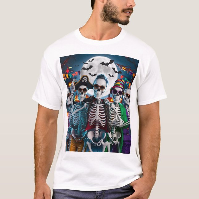 Skeleton Dance-Off Halloween T-Shirt (Front)