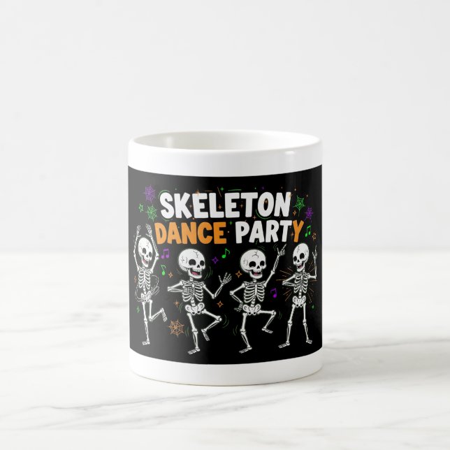 Skeleton Dance Party Halloween Funny Spooky Coffee Mug (Center)