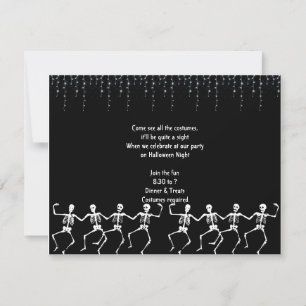 Skeleton Dance Party Halloween Invitations