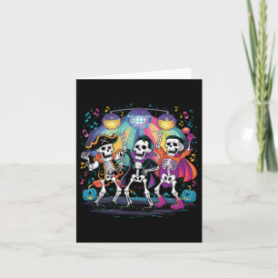 Skeleton Dance Party Spooky Halloween Celebration  Card