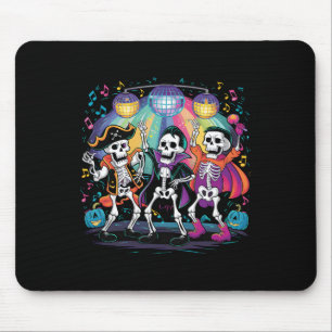 Skeleton Dance Party Spooky Halloween Celebration Mouse Mat