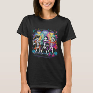 Skeleton Dance Party Spooky Halloween Celebration T-Shirt