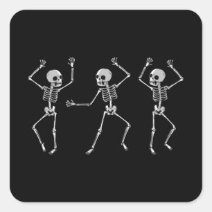 Skeleton Dance Square Sticker