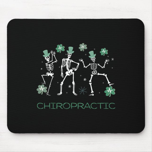 Skeleton Dancing Chiropractic Chiro Squad St Patri Mouse Mat (Front)