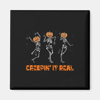 Skeleton Dancing Creeping It Real Halloween Funny Magnet