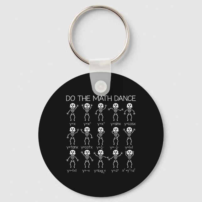 Skeleton Dancing Figures Equation Math Teacher Hal Key Ring (Front)