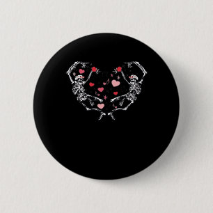 Skeleton Dancing Heart Valentine's Day Gift Skull  6 Cm Round Badge