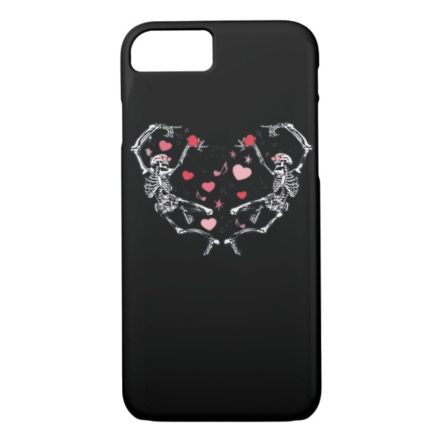 Skeleton Dancing Heart Valentine's Day Gift Skull  Case-Mate iPhone Case (Back)