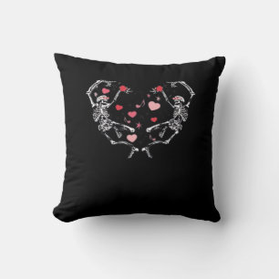 Skeleton Dancing Heart Valentine's Day Gift Skull  Cushion