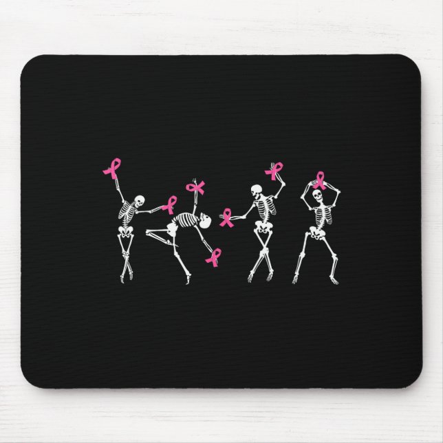 Skeleton Dancing Nk Ribbon Breast Cancer Awareness Mouse Mat (Front)