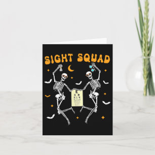 Skeleton Dancing Sight Squad Halloween Optometrist Card