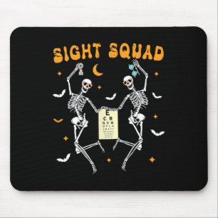 Skeleton Dancing Sight Squad Halloween Optometrist Mouse Mat