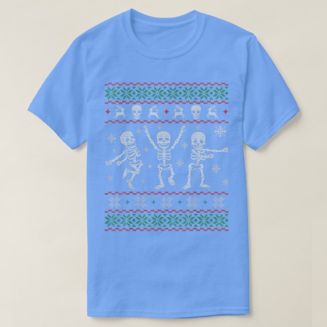 Skeleton Dancing Ugly Christmas Sweater  Skeleton  (Design Front)