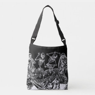 Skeleton Danse Macabre Black Tote Bag