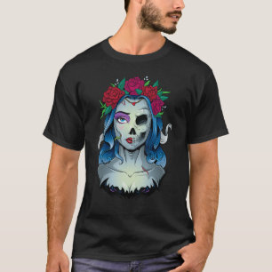 Skeleton Dead Bride Halloween Costume Undead La Ca T-Shirt
